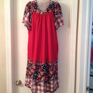 Vintage Anthony Richards Pinup Dress Housecoat Robe Mumu Pullover M